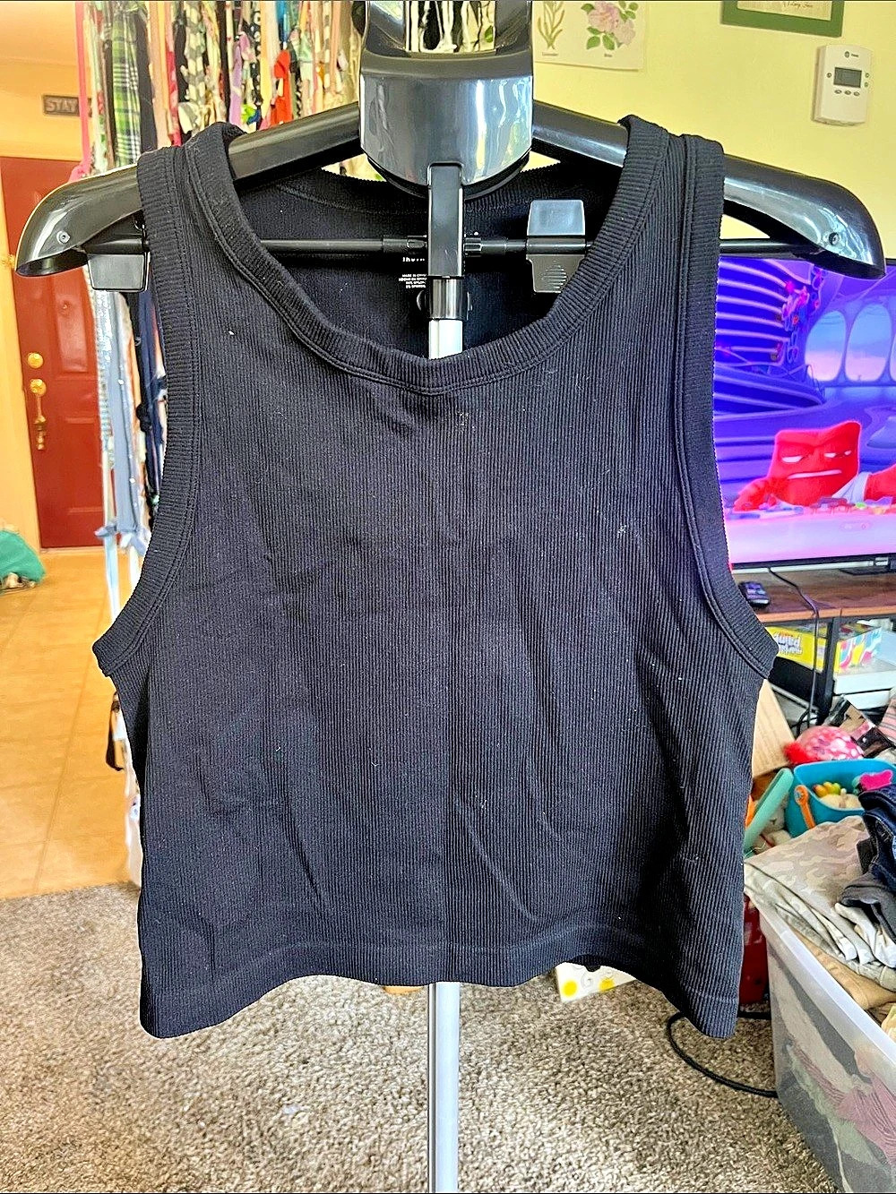 WallFlower Insta Smooth Ribbed Crop Tank Top Black